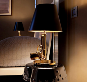 bedside gun lamp table