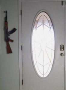 display ak 47 on the wall