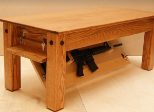 solid wood gun concealment table