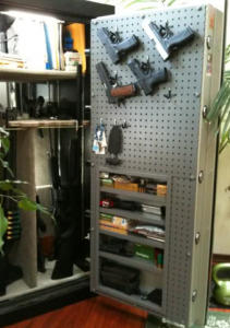 how to organize your gun safe with a pegboard