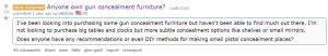 reddit asking about gun concealment furniture