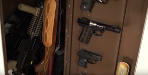 gun magnet on gun safe door