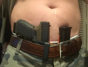 bigger stomach pushes down belt